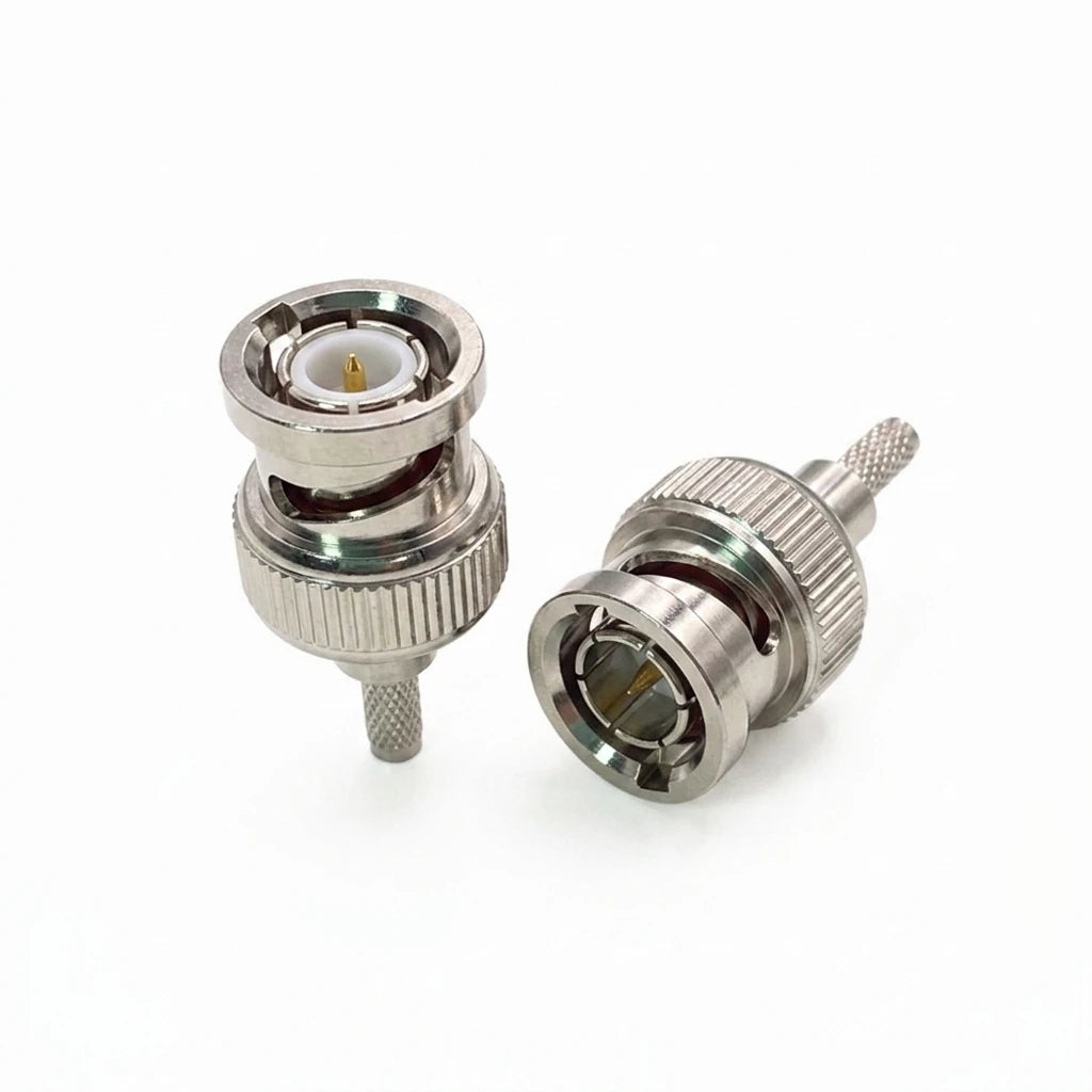 Arronna BNC Male Crimp Plug Coaxial Connector 50 Ohm Nickel Plated for RG58 RG142 Cable
