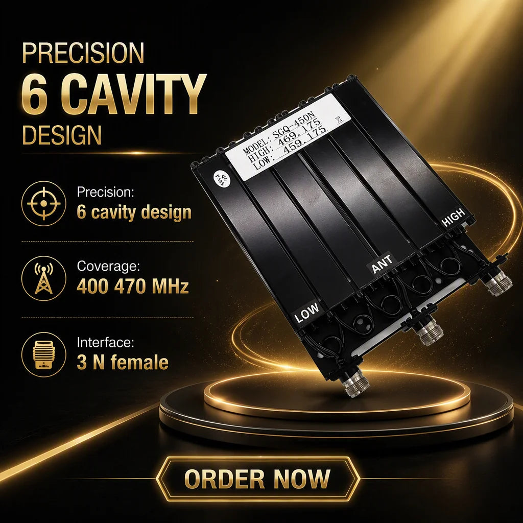 Arronna UHF 6 Cavity Duplexer 459.175 469.175 MHz N Female Repeater Cavity Duplexer Filter