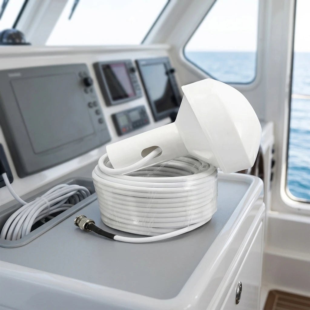 Arronna Marine GPS BeiDou Dual-Mode Active Mushroom Antenna Waterproof SMA Cable Boat Positioning