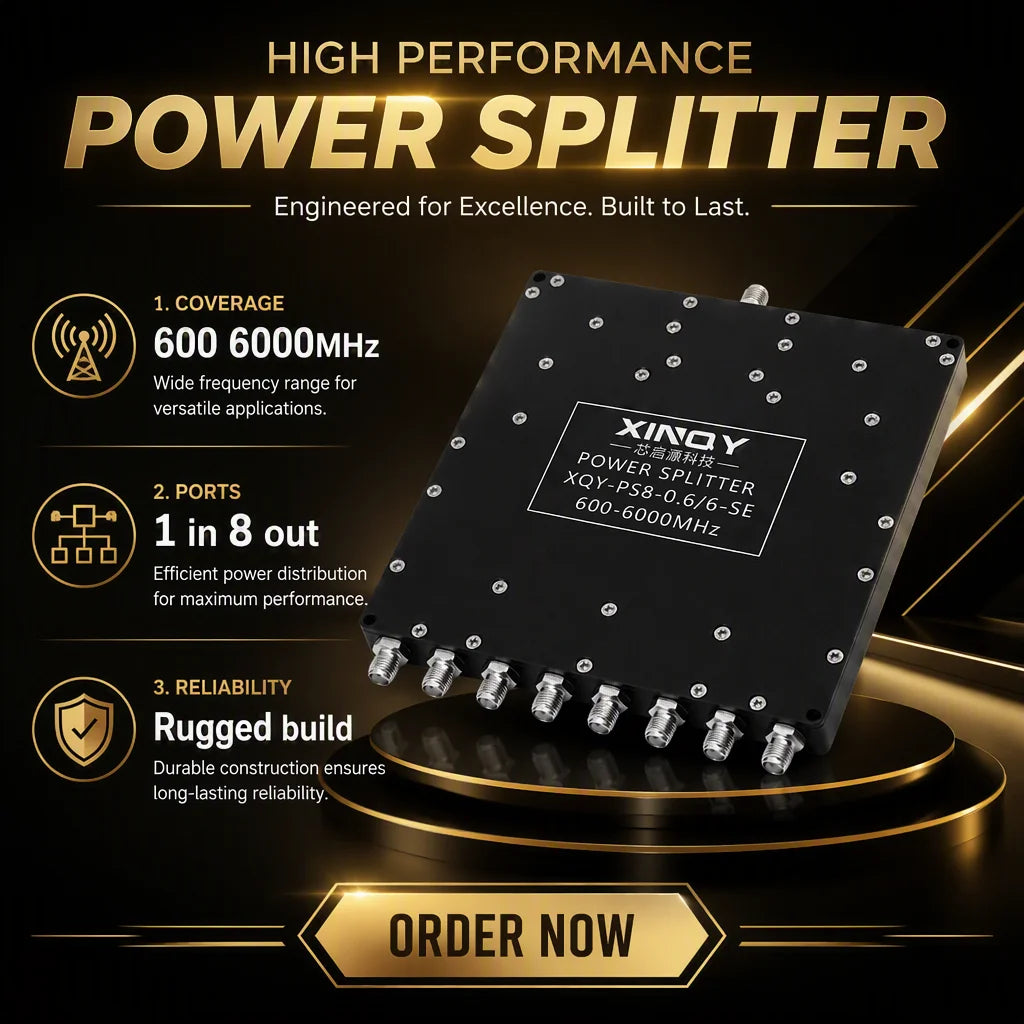 Arronna 600-6000MHz 8 Way Power Splitter SMA Female 1 to 8 RF Combiner for WiFi6 DAS