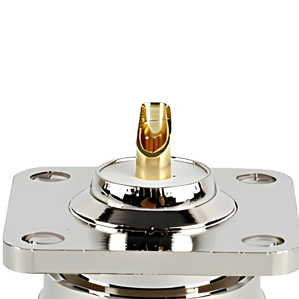 N Type Female Flange Panel Mount Antenna Connector 4 Hole RF Socket 50 Ohm Full Copper