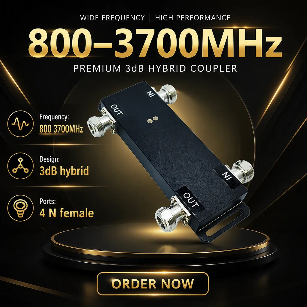Arronna 800-3700MHz 3dB 90 Degree Hybrid Coupler 2 In 2 Out N Female RF Telecom