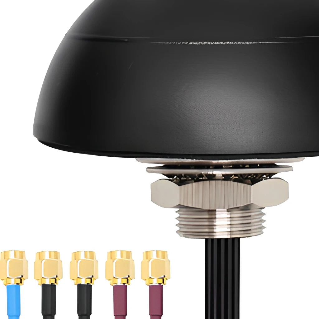 Arronna 5-in-1 GNSS GPS GLONASS 4G LTE WiFi NB-IoT Vehicle Puck Antenna Bolt Through Mount 5x SMA Male