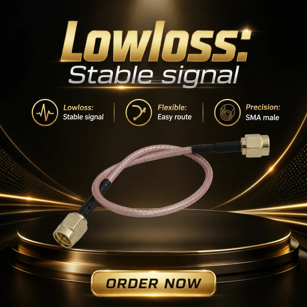 Arronna 1m SMA Male to SMA Male Extension Cable 50 Ohm Pigtail for 4G 5G WiFi Antenna Connection