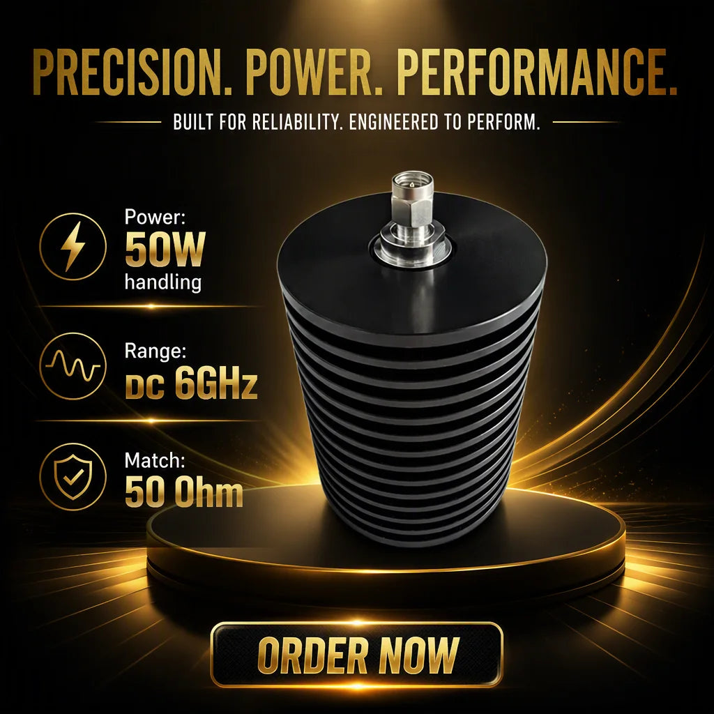 Arronna 50W SMA Male RF Dummy Load 50 Ohm DC-6GHz Precision Termination Load