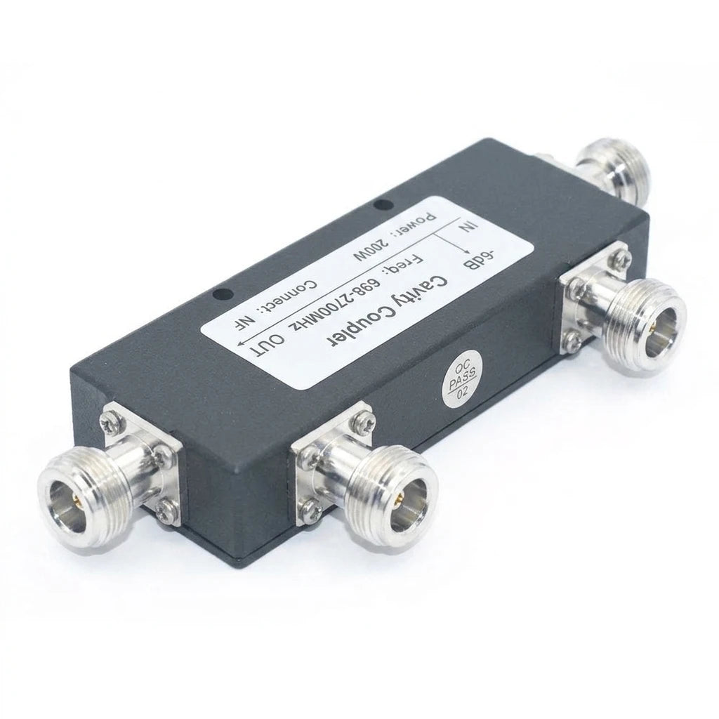 Arronna 6dB Cavity Directional Coupler 698-2700MHz 200W N Female 3 Port RF Coupler for DAS IBS