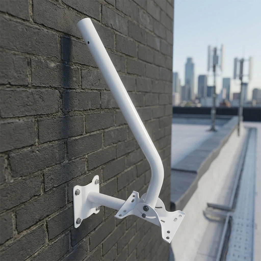5G Bridge Antenna L Type Wall Mount Bracket 38mm Pole Thickened Steel for Outdoor CPE AP