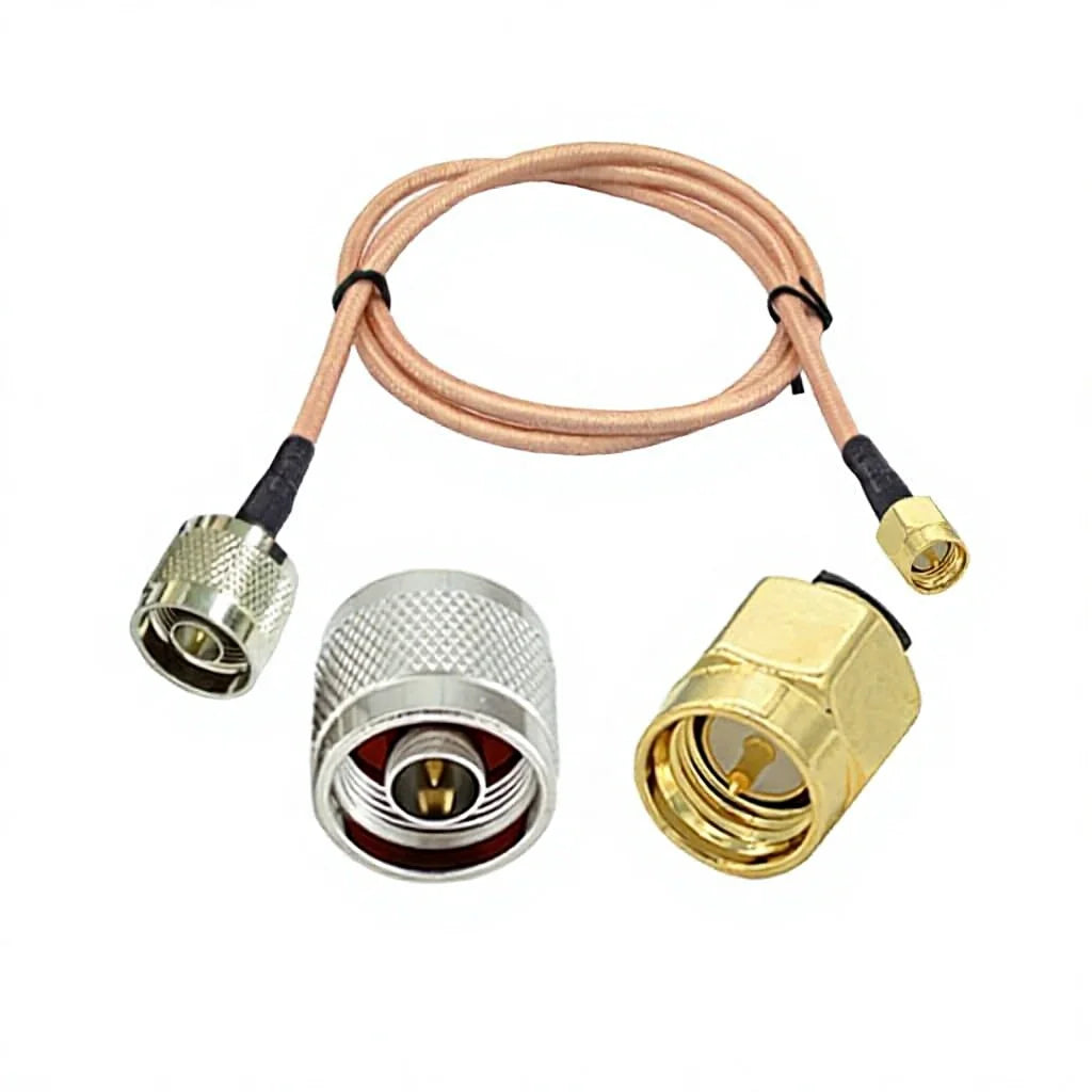 RG142 N Male to SMA Male Low Loss Coaxial Jumper Cable 1m for 4G 5G Antenna Radio Feed Line