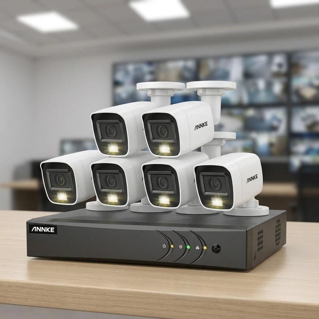 Arronna 8CH 5MP Hybrid DVR NVR Kit with 8 Cameras IP67 IR 30m H.265+ HDD Recording