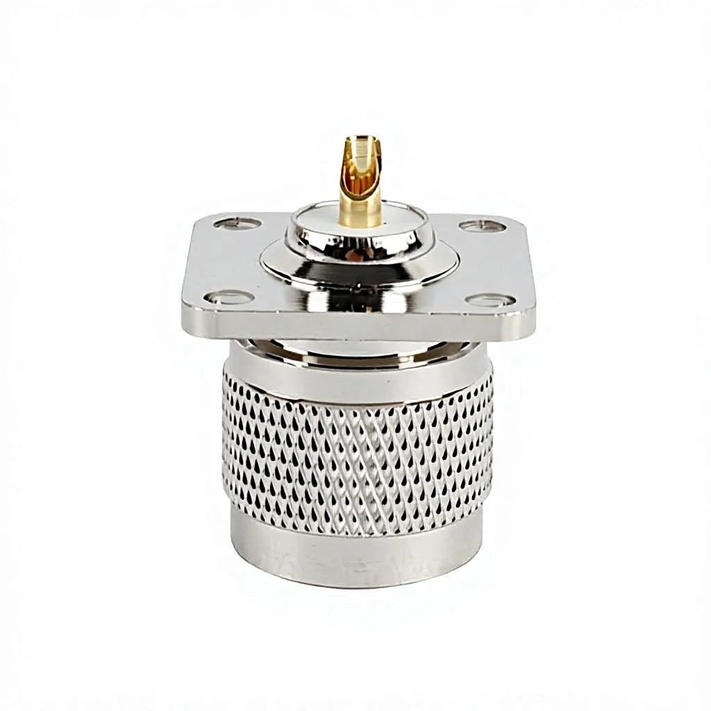 N Type Female Flange Panel Mount Antenna Connector 4 Hole RF Socket 50 Ohm Full Copper