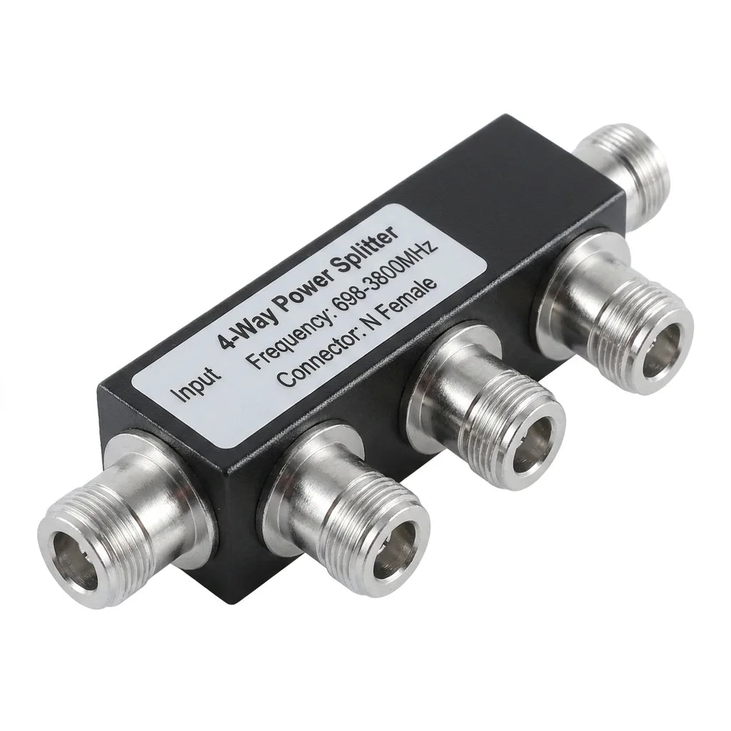 Arronna 800-2500MHz 4-Way Cavity RF Power Splitter Divider N Female 50 Ohm Signal Distribution