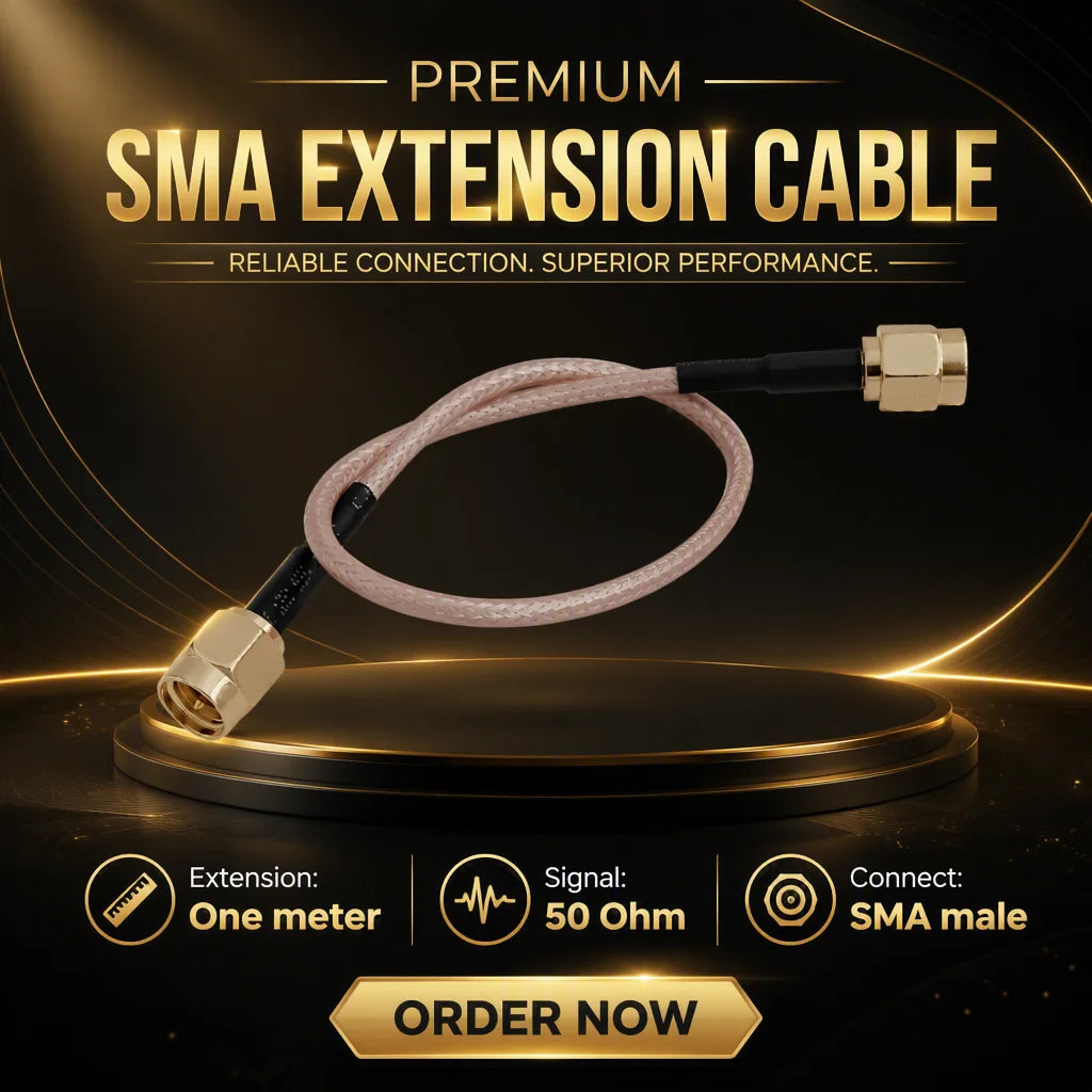1m SMA Male to SMA Male Extension Cable 50 Ohm Pigtail for 4G 5G WiFi Antenna Connection