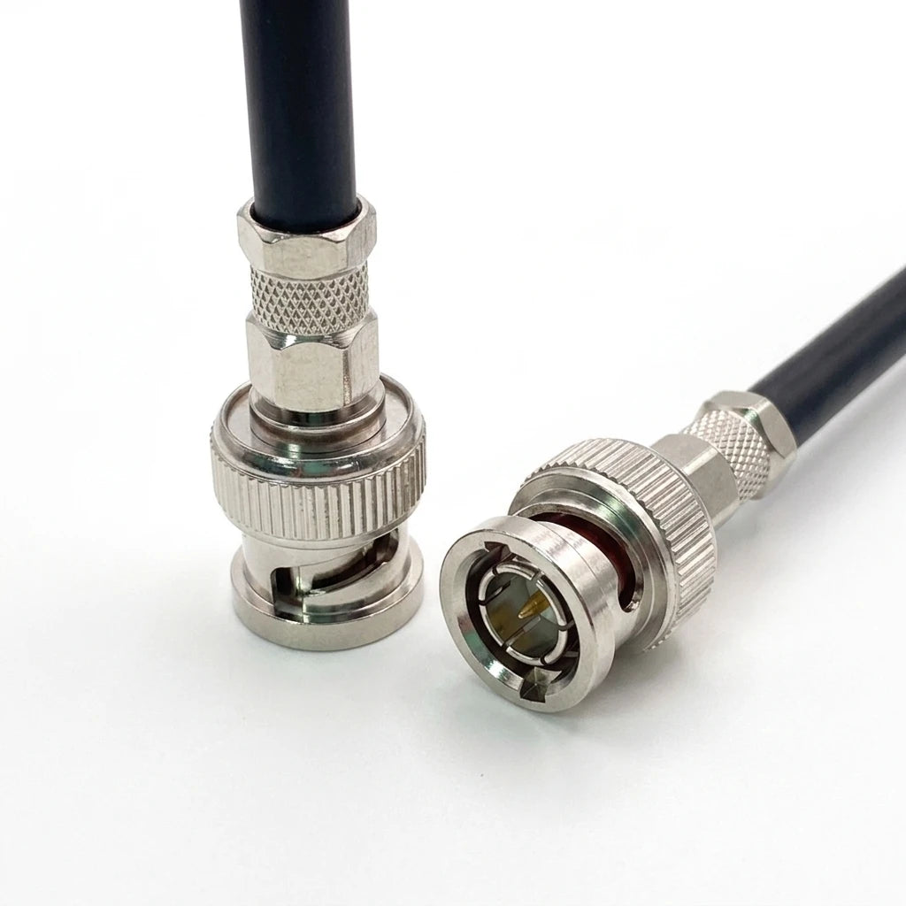 Arronna BNC Male Crimp Plug Coaxial Connector 50 Ohm Nickel Plated for RG58 RG142 Cable