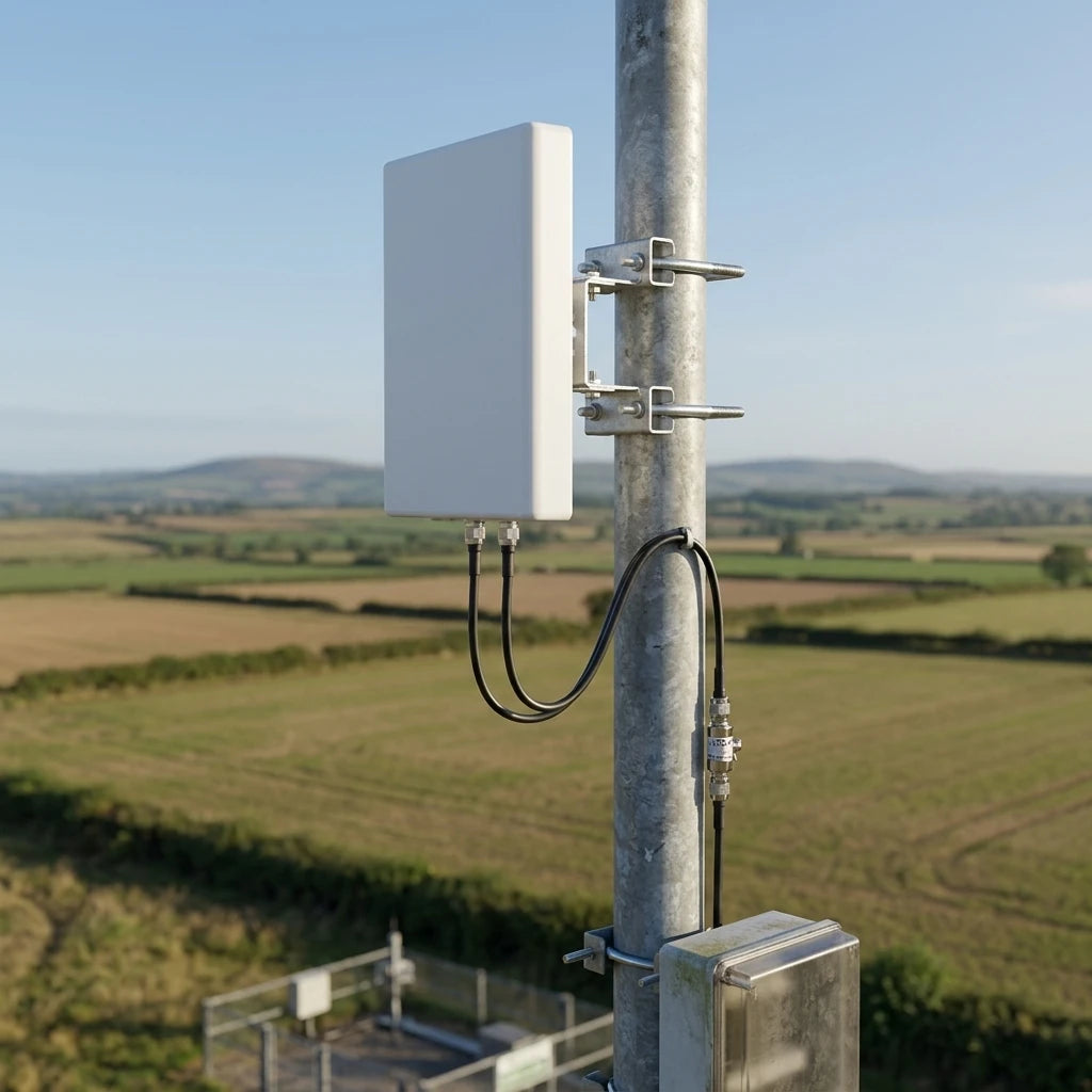 Arronna K3 Rural Directional Antenna Kit 600-6000MHz Dual Port 2x2 MIMO IP67 N Lightning Arrester 400-Class Coax 5m 1-5km