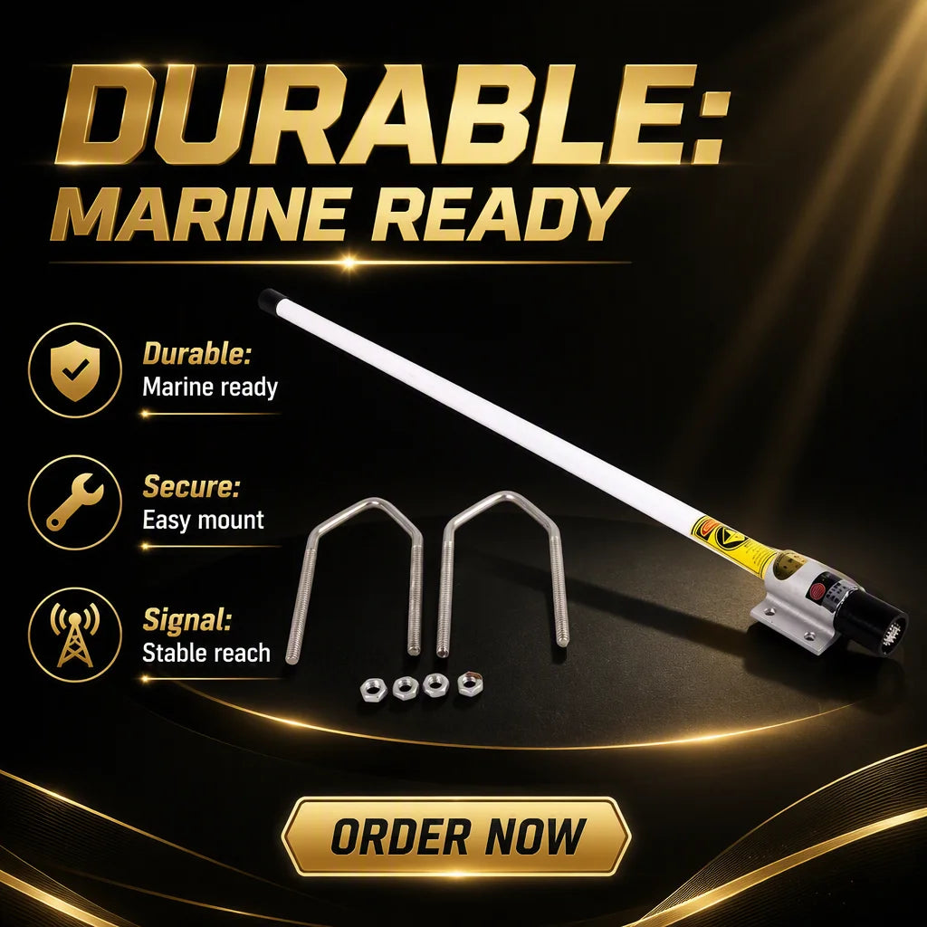 Arronna Marine VHF Base Antenna 156-163MHz Fiberglass Waterproof for Boat Ship Radio Station