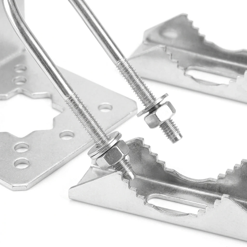 Arronna Stainless Steel L Mounting Bracket Kit for LPDA Yagi Antenna with U Bolts Outdoor Hardware