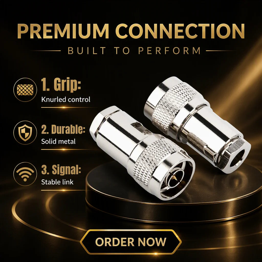 Arronna N Type Male Crimp RF Coaxial Connector 50 Ohm for LMR400 RG213 Cable