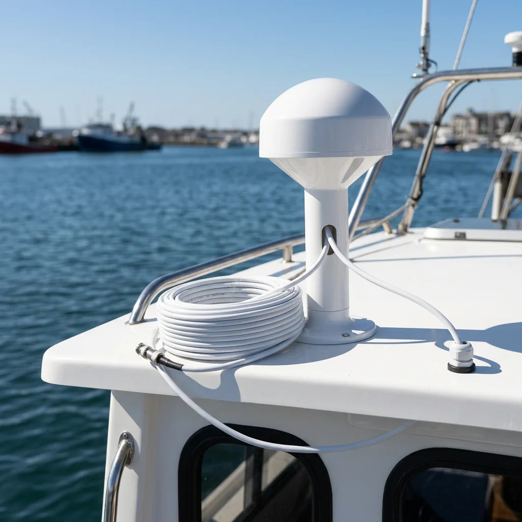 Arronna Marine GPS BeiDou Dual-Mode Active Mushroom Antenna Waterproof SMA Cable Boat Positioning