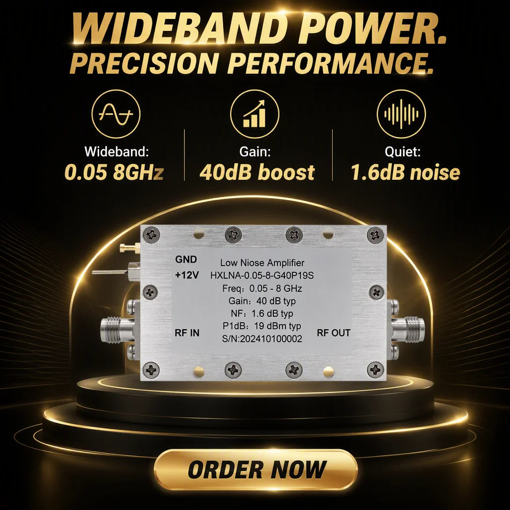 Arronna Broadband LNA Module Low Noise Amplifier 0.05-8GHz 40dB SMA Female RF Amplifier