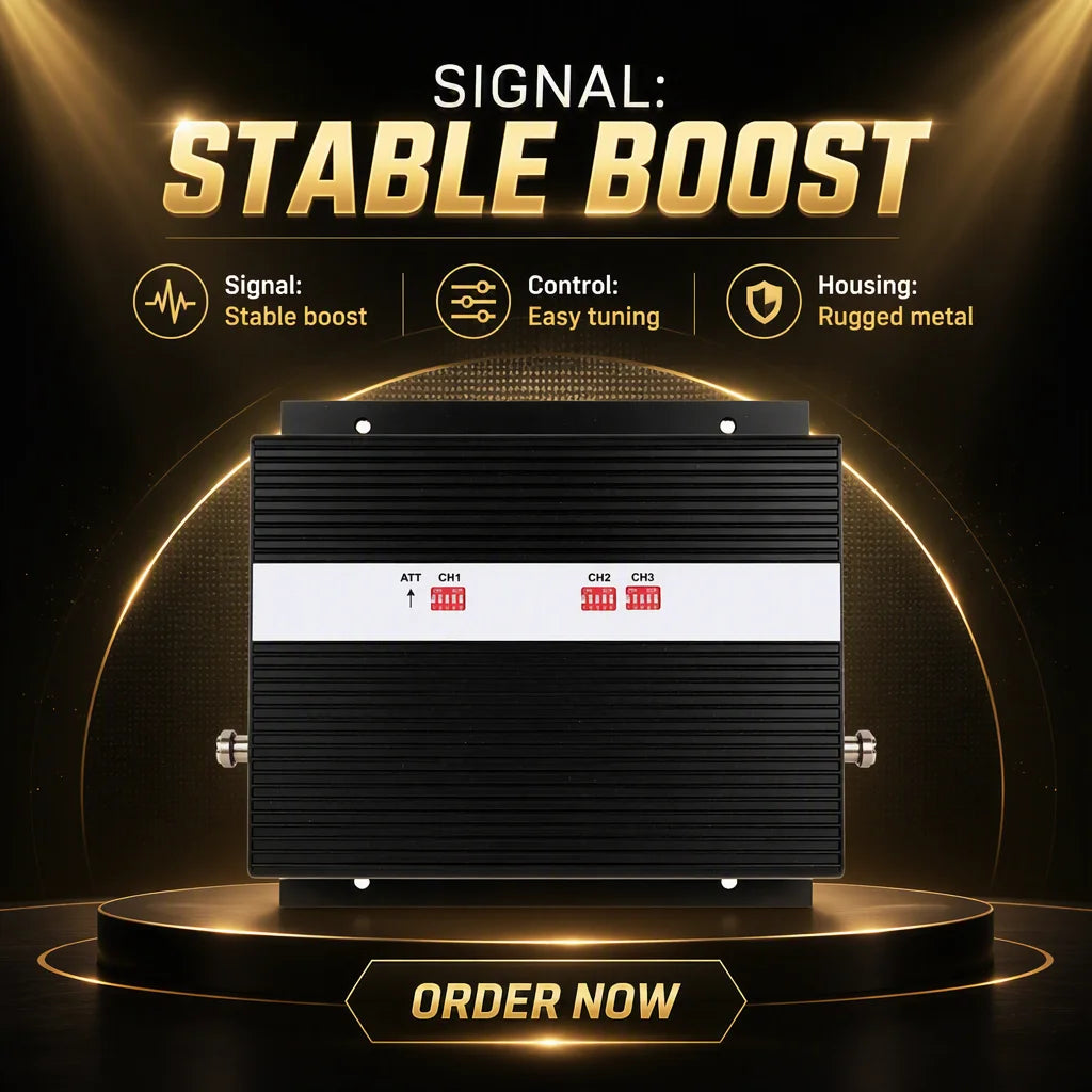Arronna Tri-Band Network Repeater Signal Booster 900/1800/2100MHz 27dBm 3G 4G LTE