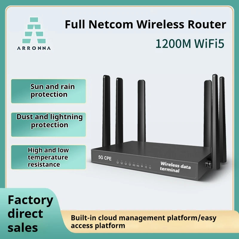 ARRONNA ARCPE1252 2.4G 5G NR 1200M WiFi5 Wireless Router SF19A2890 Chipset Dual-core Quad-thread 1GHz MIPS Architecture