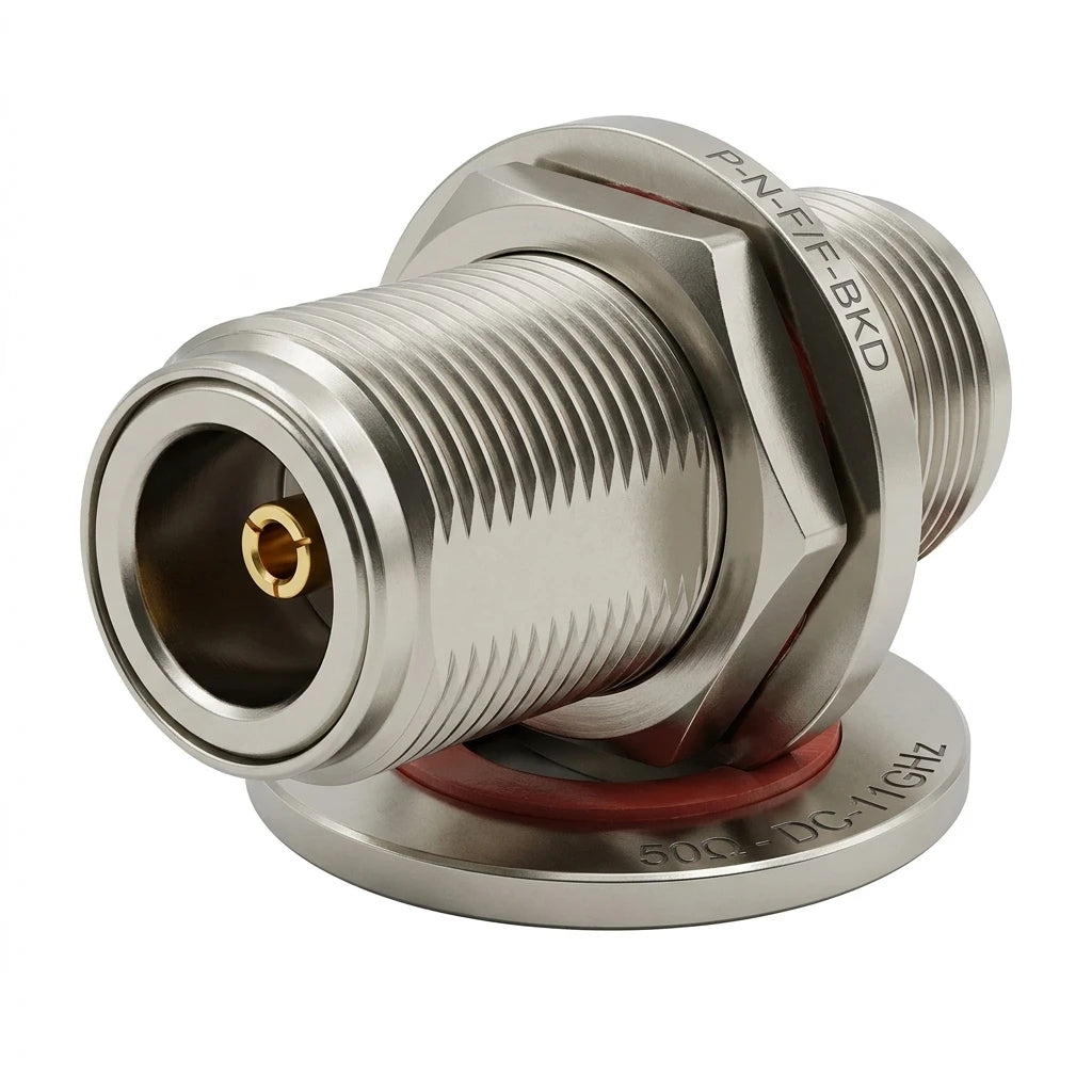 Arronna N Female to N Female Bulkhead Feed Through RF Coaxial Adapter 50 Ohm Panel Mount