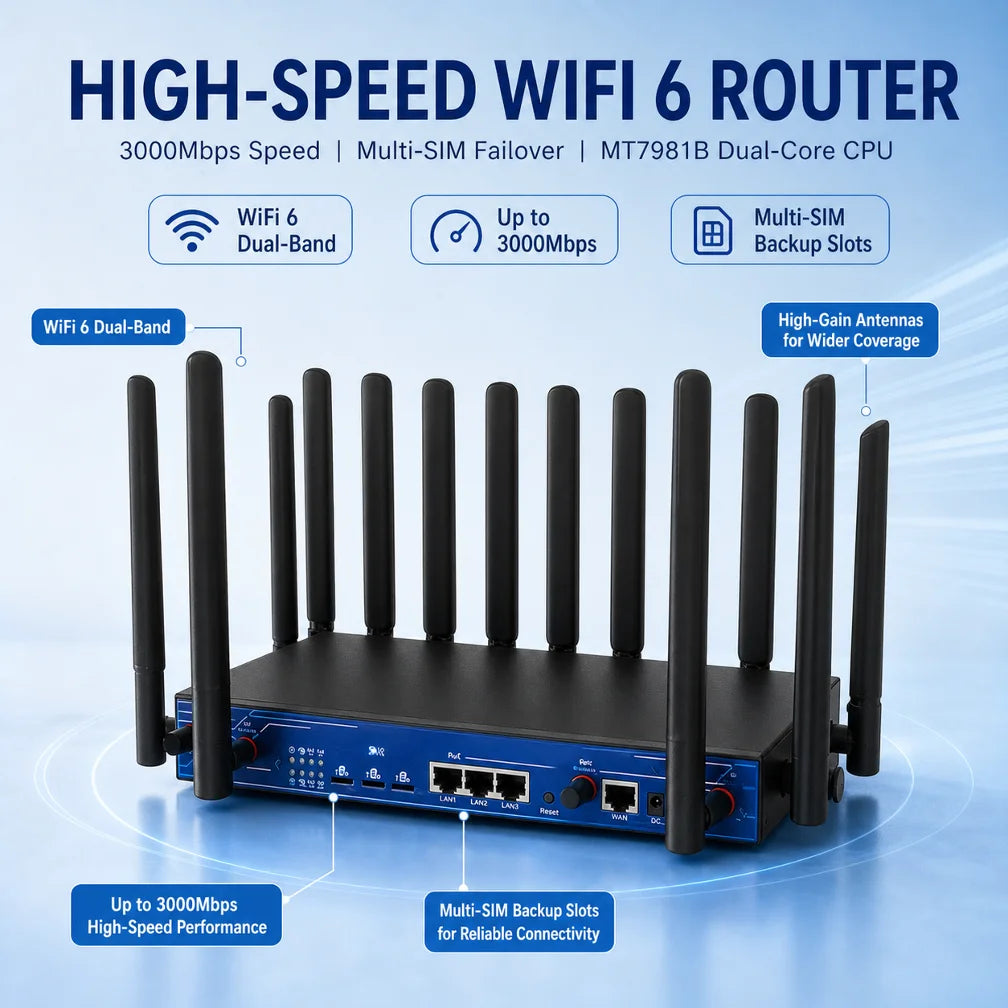 Multi-Module 5G SIM-Card Firewall Router Wi-Fi 6 Smart MT7981B Gigabit Wireless Enterprise Custom Manufacturer CN
