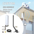 Omni Vertical Fiberglass Base Station Antenna Wide Band 698-6000MHz 10dBi Gain 100W Input Power WiFi WiMAX 4G/5G LTE/GSM Outdoor