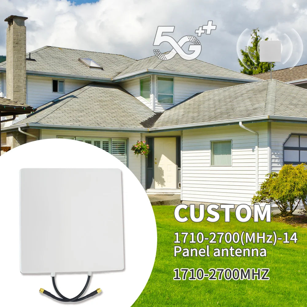 Sector LoRa/LPWAN Outdoor Panel Patch Antenna High Gain 14dBi 1710-2700MHz Long Range Directional Flat Antenna