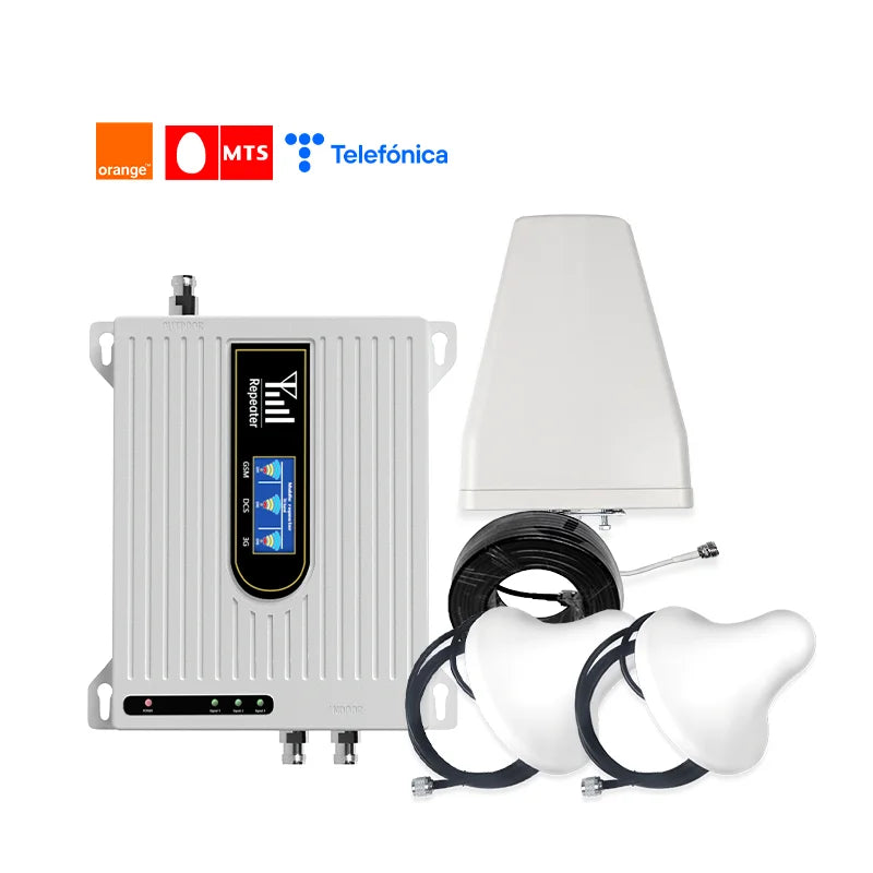 Triple-band Dual-head 5G Signal Booster Repeater with 60dB Gain for GSM/2G/3G/4G Networks Family Room Use